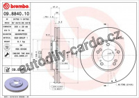 Brzdový kotouč BREMBO 09.8840.11