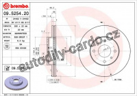 Brzdový kotouč BREMBO 09.5254.20 - NISSAN