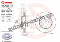 Brzdový kotouč BREMBO 09.A250.10 - KIA
