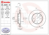 Brzdový kotouč BREMBO 09.A250.10 - KIA