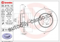 Brzdový kotouč BREMBO 08.9175.10 - MERCEDES-BENZ