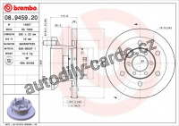 Brzdový kotouč BREMBO 08.9459.20 - IVECO