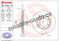 Brzdový kotouč BREMBO 09.5194.10 - NISSAN
