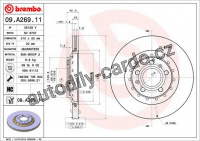 Brzdový kotouč BREMBO 09.A269.11 - AUDI