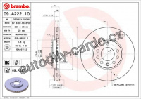 Brzdový kotouč BREMBO 09.A222.10 - FIAT