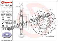 Brzdový kotouč BREMBO 09.B352.1X - RENAULT
