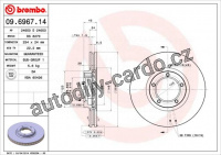 Brzdový kotouč BREMBO 09.6967.14 - FORD