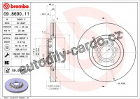 Brzdový kotouč BREMBO 09.8690.11 - AUDI, SEAT, ŠKODA, VW
