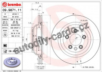 Brzdový kotouč BREMBO 09.9871.11 - AUDI, PORSCHE, VW
