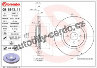 Brzdový kotouč BREMBO 09.6843.11 - FIAT