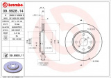 Brzdový kotouč BREMBO 09.9928.14 - CITROËN, PEUGEOT