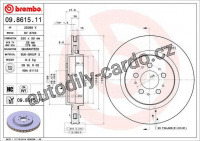 Brzdový kotouč BREMBO 09.8615.11 - VOLVO