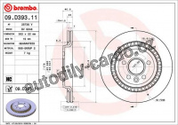 Brzdový kotouč BREMBO 09.D393.11 - VOLVO