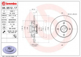 Brzdový kotouč BREMBO 08.9512.17 - CITROËN, PEUGEOT