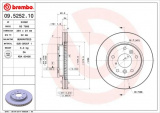 Brzdový kotouč BREMBO 09.5252.10 - MAZDA