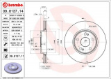 Brzdový kotouč BREMBO 09.8137.14 - RENAULT