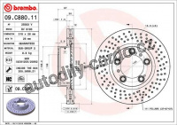 Brzdový kotouč BREMBO 09.C880.11 - PORSCHE