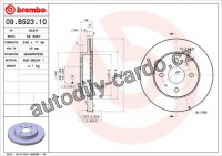 Brzdový kotouč BREMBO 09.B523.10 - DAIHATSU, SUBARU