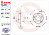 Brzdový kotouč BREMBO 08.9084.11 - AUDI