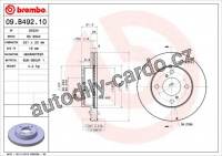 Brzdový kotouč BREMBO 09.B492.10 - NISSAN, SUZUKI