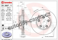 Brzdový kotouč BREMBO 09.9867.11 - PORSCHE, VW