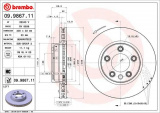 Brzdový kotouč BREMBO 09.9867.11 - PORSCHE, VW
