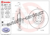 Brzdový kotouč BREMBO 09.9817.10 - TOYOTA