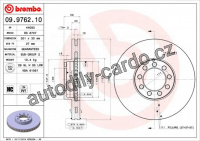 Brzdový kotouč BREMBO 09.9762.10 - IVECO