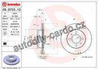 Brzdový kotouč BREMBO 09.9753.10 - HYUNDAI