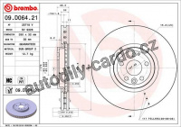 Brzdový kotouč BREMBO 09.D064.21 - JAGUAR, LAND ROVER