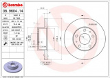 Brzdový kotouč BREMBO 08.9604.14 - PEUGEOT