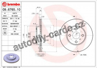 Brzdový kotouč BREMBO 09.6765.10 - TOYOTA