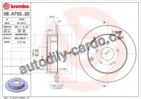 Brzdový kotouč BREMBO 08.A755.20