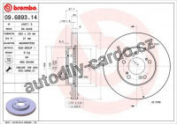 Brzdový kotouč BREMBO 09.6893.14 - ACURA, HONDA