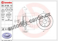 Brzdový kotouč BREMBO 08.9138.10 - DAIHATSU