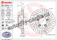 Brzdový kotouč BREMBO 09.C878.11 - PORSCHE
