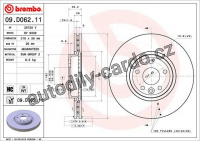 Brzdový kotouč BREMBO 09.D062.11 - JAGUAR