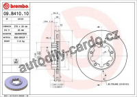 Brzdový kotouč BREMBO 09.B410.10 - NISSAN