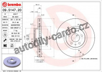 Brzdový kotouč BREMBO 09.5147.20 - LANCIA