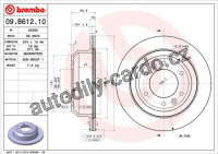 Brzdový kotouč BREMBO 09.B612.10 - HYUNDAI