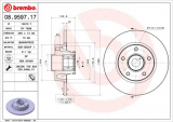 Brzdový kotouč BREMBO 08.9597.17 - NISSAN, OPEL, RENAULT