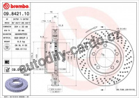 Brzdový kotouč BREMBO 09.8421.10 - PORSCHE