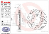 Brzdový kotouč BREMBO 09.8421.10 - PORSCHE