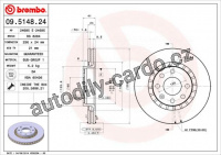 Brzdový kotouč BREMBO 09.5148.24 - OPEL