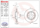 Brzdový kotouč BREMBO 09.5148.24 - OPEL
