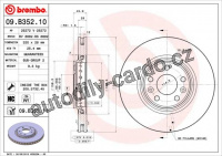 Brzdový kotouč BREMBO 09.B352.10 - RENAULT