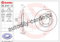 Brzdový kotouč BREMBO 08.9137.10 - DAIHATSU