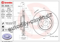 Brzdový kotouč BREMBO 09.D229.11 - MERCEDES-BENZ