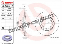 Brzdový kotouč BREMBO 09.B063.10 - TOYOTA