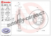 Brzdový kotouč BREMBO 09.9612.10 - PEUGEOT